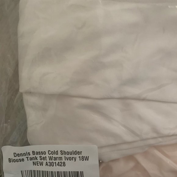 NWT DENNIS BASSO COLD SHOULDER BLOUSE TANK SET IVORY 18W - Picture 11 of 11